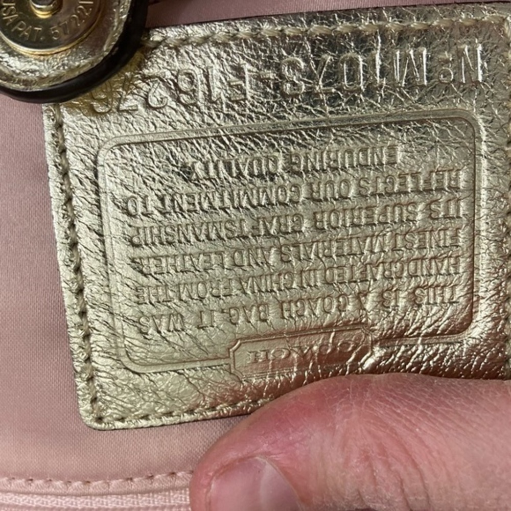 Coach Bleecker Rare Floral Signature Applique F16276 Gold Khaki Brown Tote - Picture 13 of 14